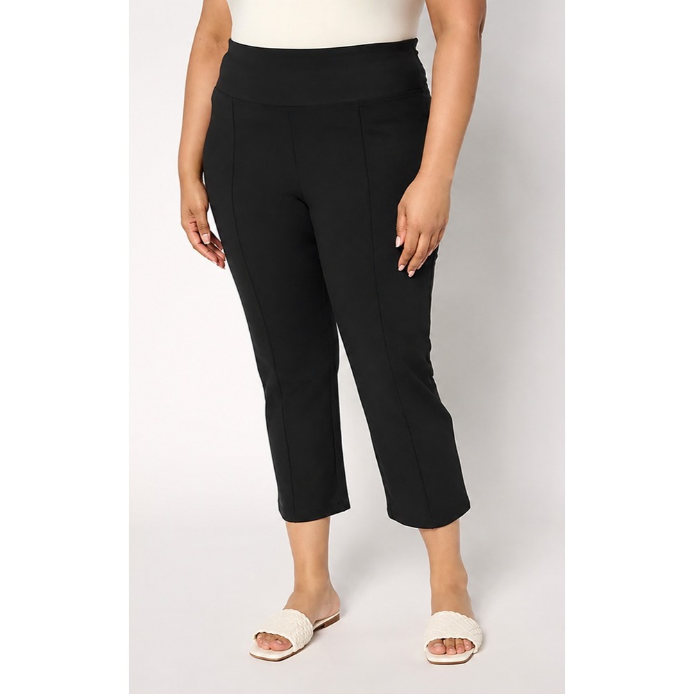 Women with Control Tall 86/14 Straight Leg Crop Empower Pant Black,Size 2X